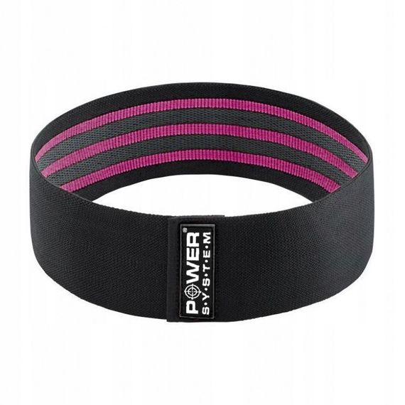 Тканева гумка для фітнесу та спорту Power System PS-4091 Booty Band LVL 1 Black/Pink (d_64 см. навантаження 18-23кг.) | Зображення 1