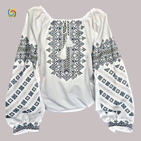 Рубашка Украинская вышиванка 297202 цвет белый размер S