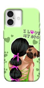 Чохол з картинкою Love my dog для Apple iPhone 16 (6.1")