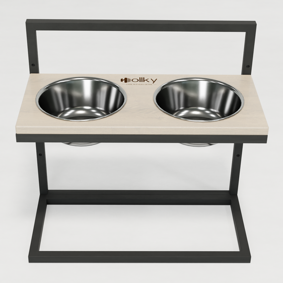Миски на регульованій підставці для великих собак Hollky Flex L (2 × 1.8 л) FL-502850-GRWH | Зображення 1
