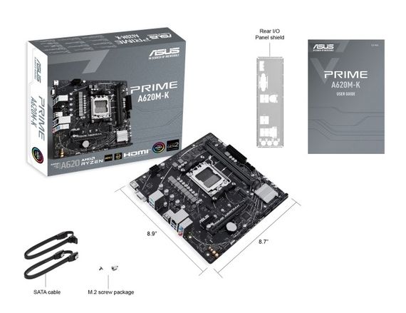 Материнcкая плата ASUS PRIME A620M-K sAM5 A620 2xDDR5 HDMI D-Sub mATX 90MB1F40-M0EAY0 | Зображення 1