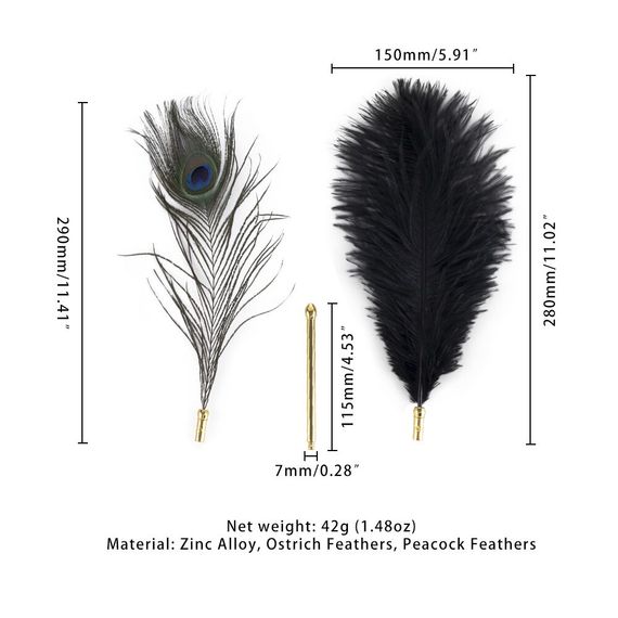 Щекоталка LOCKINK SEVANDA Natural Peacock Flirting Feather Tickler, перо павлина | Зображення 4