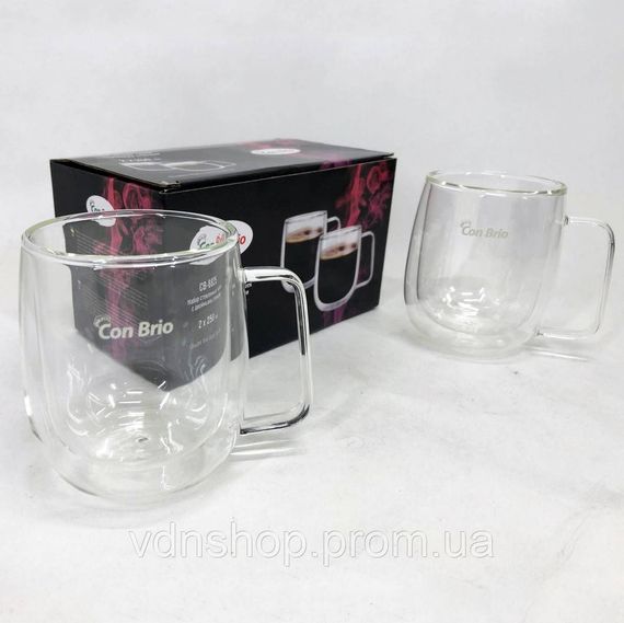 Склянки і кружки з подвійним дном, Скляні чашки з подвійним дном Скляні стакани подвійними стінками JV-51 | Зображення 5