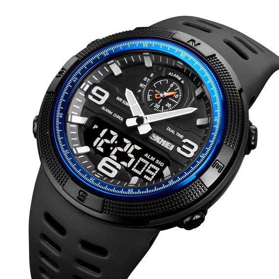 Чоловічий годинник Skmei 1655BUBK Black-Blue | Зображення 1