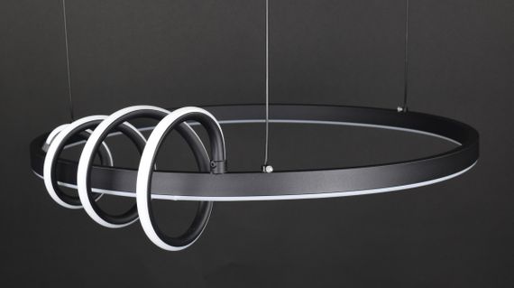 Люстра світлодіодна підвісна LED світильник для квартири на стелю лед 27230 Чорний 20-170х50х50 см. | Зображення 1