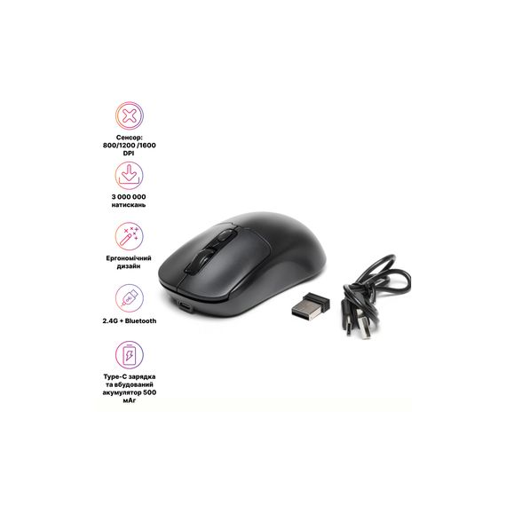 Мишка Hölmer MW-03OF Wireless/Bluetooth Black (MW-03OF) | Зображення 1