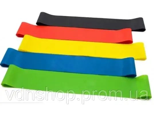 Гумки для фітнесу 30см, універсальний тренажер, 5 резинок, Гумки для йоги, Гумки для пілатесу | Зображення 2