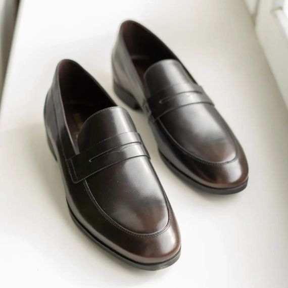 Шкіряні туфлі лофери, коричневі 41 розмір | Зображення 2