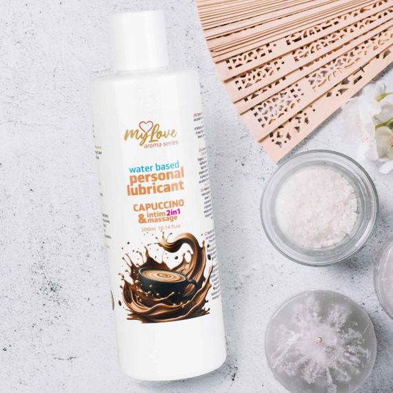 2в1 лубрикант та масажний гель - MyLove Aroma Series Intim&Massage Capuccino, 300 мл Sex Aura | Зображення 2