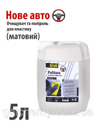 Поліроль для пластику авто “Матовий” з ароматом «Нове авто» Politura (5 л) ТМ OYA