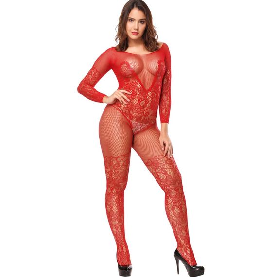 БодіСтокінг (Боді комбінезон Сітка) Babydoll 42 Червоний 8507 | Зображення 2
