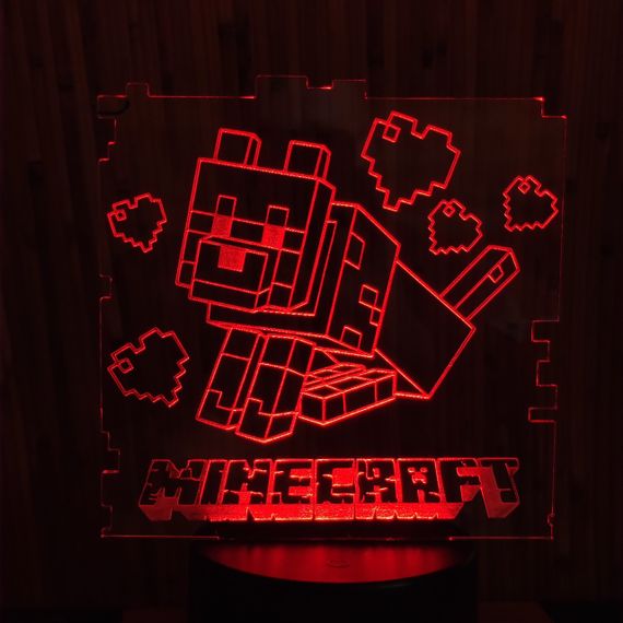 Акриловий світильник-нічник Minecraft червоний tty-n000321
