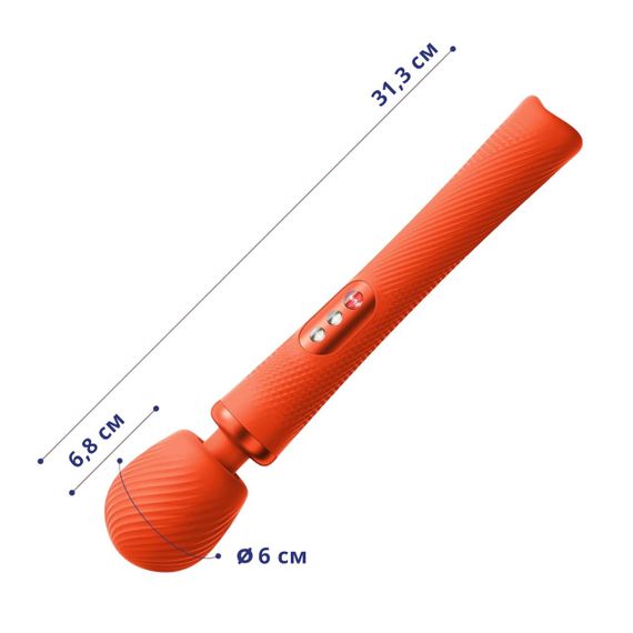 Вибромассажер Fun Factory VIM Vibrating Wand sunrise orange, супермощный и легкий, до 6 часов работы sexstyle | Зображення 1