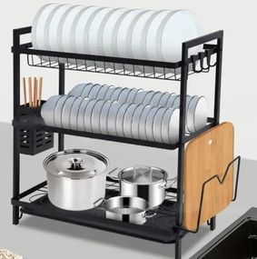 Сушка для посуду настільна Edenberg EB-17986 53x50x25 см чорна