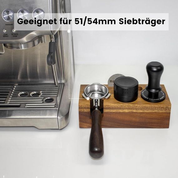 Станція темпінгу кави еспресо 51 мм 54 мм, дерев'яна для трамбування портафільтра для аксесуарів бариста з горіхового дерева | Зображення 3