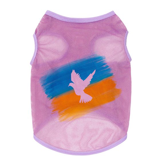 Майка для собак WAUDOG Clothes малюнок "Прапор", сітка, L, B 42-45 см, C 28-31 см рожевий | Зображення 1