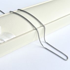 Срібний ланцюжок Венеція 50 см (квадратне плетіння, box chain), 6 г, 925 проби
