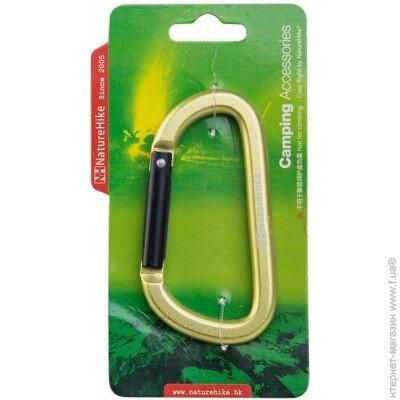 Карабин многофункциональный Naturehike D-type 80 мм NH15A001-H green | Зображення 1
