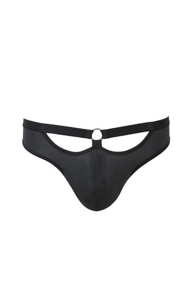 Сексуальні труси з вирізами Passion 041 SLIP OPEN JOE, Чорний, 2XL, 3XL, Великі розміри | Зображення 2