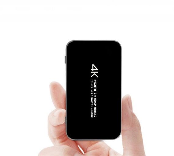 HDMI комутатор | світч на 4 порти Addap HVS-05, чотиринаправлений відео перемикач, 4К, Чорний | Зображення 1