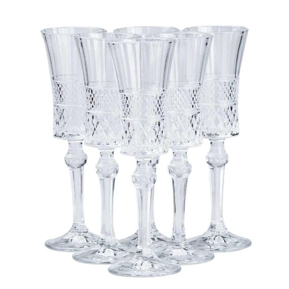 Бокалы для шампанского на высокой ножке 6 штук по 145 мл HP51B