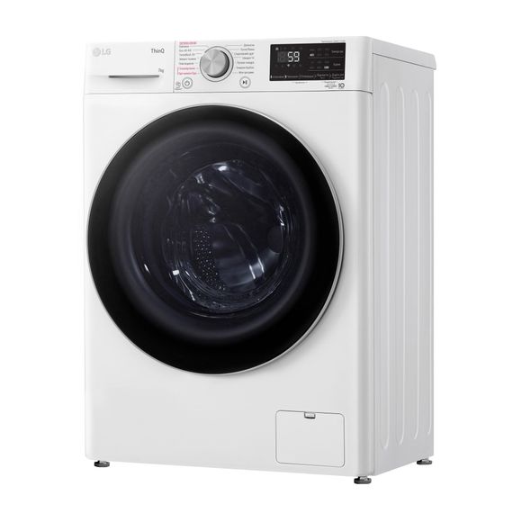 Пральна машина LG  фронтальна, 7кг, 1200, A+++, 48см, дисплей, пара, інвертор, білий (F2V5HS1WW) | Зображення 4