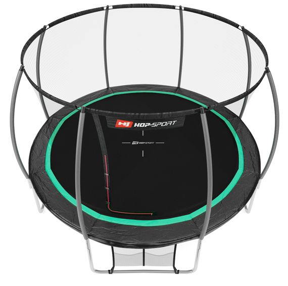 Батут Hop-Sport Premium 12ft (366см) чорно-зелений з внутрішньою сіткою | Зображення 2