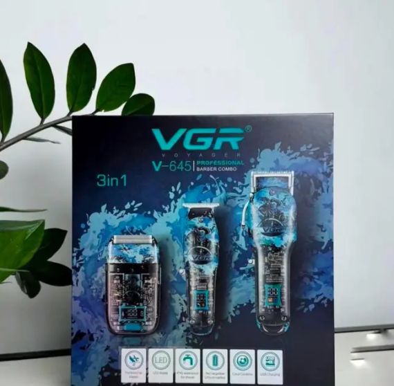 Професійний набір 3в1 VGR V-645 тример, машинка для стрижки волосся та електробритва | Зображення 2