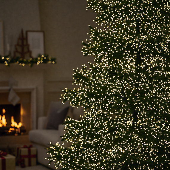 Новорічна гірлянда кімнатна роса Хвойна лапа 50 м 1500 LED білий провід Жовте сяйво D1500L50MWY | Зображення 3