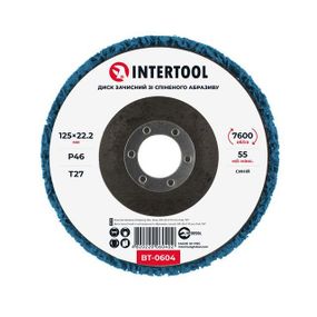 Диск зачистний з спіненого абразиву блакитний 125*22.2*13 мм, P46, T27 INTERTOOL BT-0604