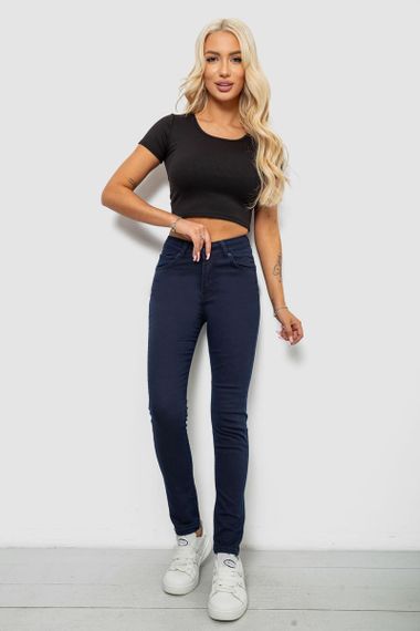 Джинси жіночі однотонні Skinny, колір синій, 244R253-10 | Зображення 1