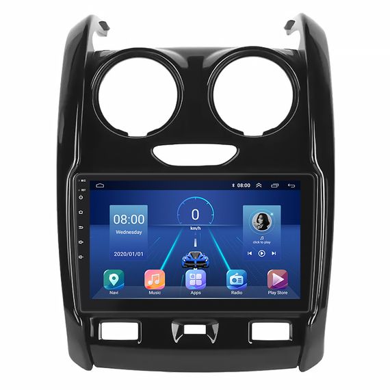 Штатна магнітола Lesko для Dacia Duster II 2017-2021 екран 9" 6/128Gb 4G Wi-Fi GPS Top