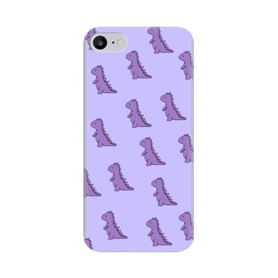 Чохол з унікальним дизайном для Iphone SE 2 2020 / Iphone SE 3 2022 / Iphone 8 / Iphone 7 З принтом «Динозаврики фіолетові»