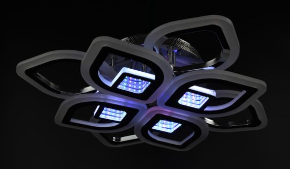 Люстра світлодіодна стельова LED світильник для квартири на стелю лед з пультом 26065 Хром 10х44х44 см. | Зображення 5