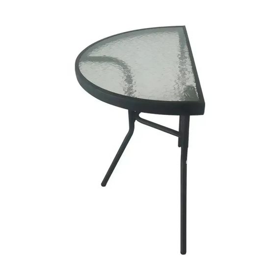 Стол садовый полукруглый стеклянный Bonro B-1913 черный для балкона террасы улицы 42400945 | Зображення 1