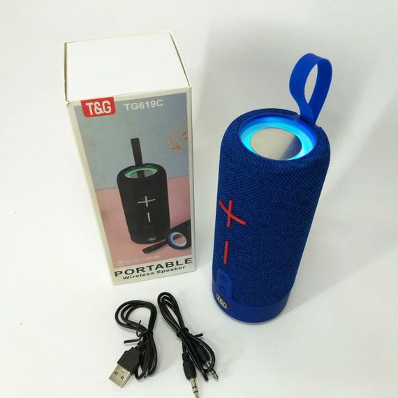 Портативная Bluetooth колонка TG619C FM-радио USB/TF с ремешком. ON-702 Цвет: синий | Зображення 8