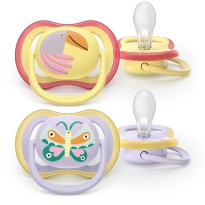 Пустышка Philips AVENT Ultra Air 0-6 місяців 2 шт жовто-фіолетова (SCF087/04)