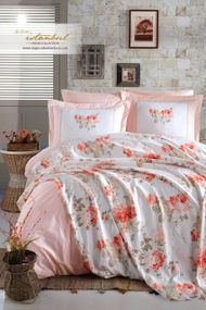 Постельное белье Istanbul 220×240 Jardin parfum с дифузором и пледом, Kirmizi