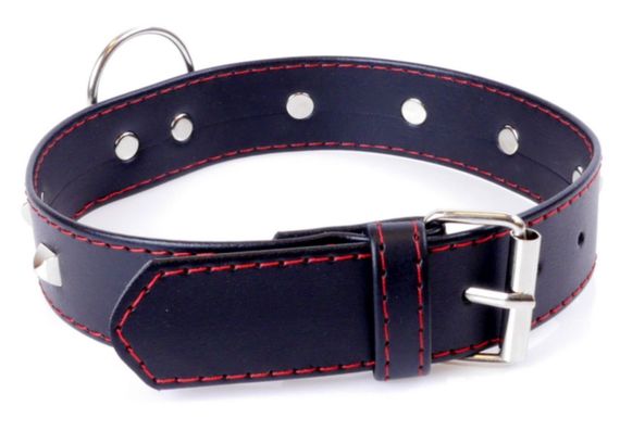 Нашийник із штучної шкіри з металевими заклепками Fetish Boss Series - Collar with studs Red Line, BS3300113 Sex Aura | Зображення 1