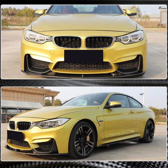 Накладка на передній бампер Lip V13 (для F82/F83, Карбон) для BMW 4 серія F-32 2012-2020 рр | Зображення 2