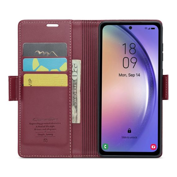 Шкіряний чохол-книжка Retro Case для Samsung Galaxy A54 колір Червоний | Зображення 1