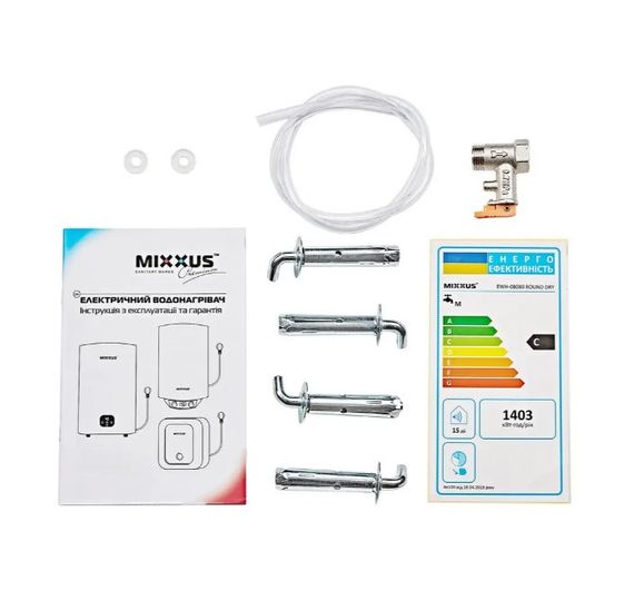 Водонагрівач Mixxus EWH-08080 ROUND DRY 80 л, 2,0 кВт, "сухий" ТЕН, вертикальний, циліндричний, білий (WH0609) | Зображення 2