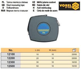 Рулетка Польша сталь l=10 м w=10 мм VOREL-12100