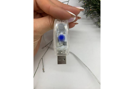 Гірлянда Роса на котушці феєрверк - мішура від USB, 50м, 1500LED + пульт Мультик | Зображення 3