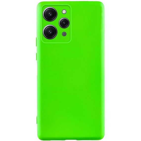Чехол TPU GETMAN Liquid Silk Full Camera для Xiaomi Redmi 12 Салатовый / Neon Green
