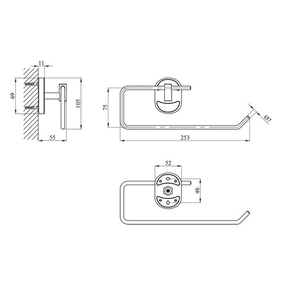Тримач для туалетного паперу Kroner KRM Elbe - ACC2903-3 (CV022856) | Зображення 1