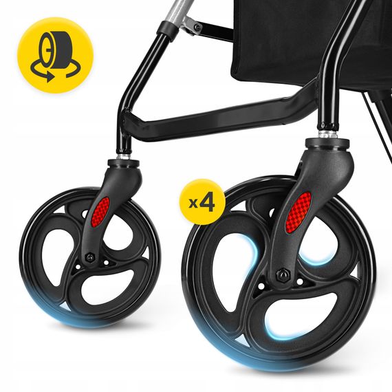 Роллер для ходьби 4FIZJO складний, зі сумкою Black/Silver (P-5905973406918) | Зображення 2