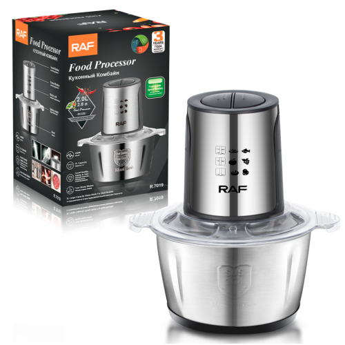 Кухонний подрібнювач електричний (чопер) Food Processor R.7019 | Чопер для м'яса та овочів 2л, 1000 Вт | Зображення 2