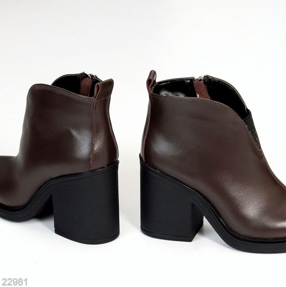 Шикарні черевики ботильйони натуральна шкіра колір Горький Шоколад | Зображення 3