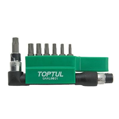 Набор бит Toptul TORX 1/4&quot; T10H-T40H + Г-обр. переходник 8шт. (GAAL0801)